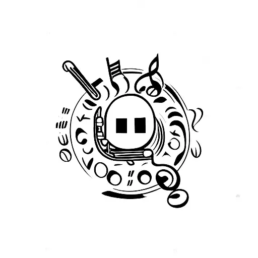 A Coffee Bean With A Musical Staff Wrapped Around It