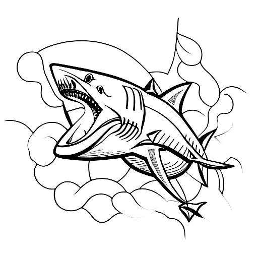 Abstract Shark Made Of Geometric Shapes