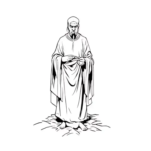 A Man In A Robe Standing In A Church Evil