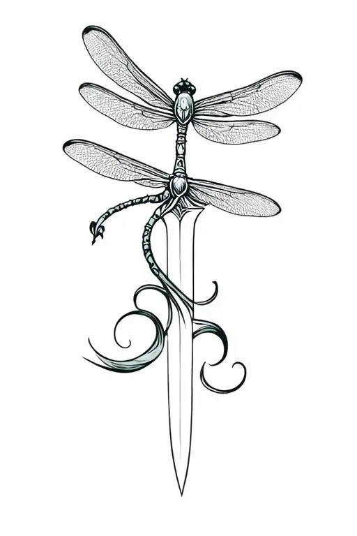 Dagger With Dragonfly Hilt And Wavy Blade
