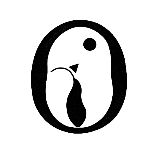 Penguin In The Shape Of A Semicolon