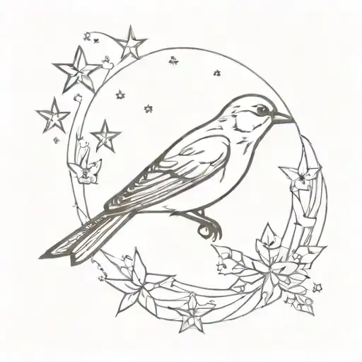 Bird And Stars
