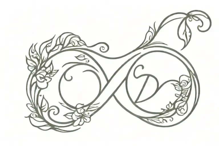 Wedding Band Tattoo With Letter D