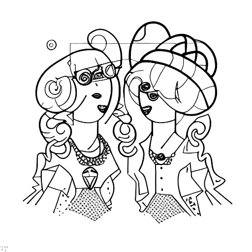 A Minimalist Portrait Of Babette And Miss Patty Together