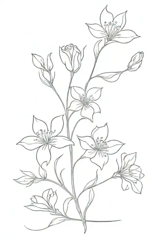 May Birth Flowers Intertwined