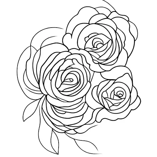 Dainty Floral Fine Line Tattoo For The Back
