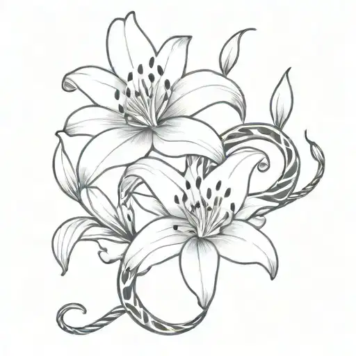 Lily Flowers With Snake