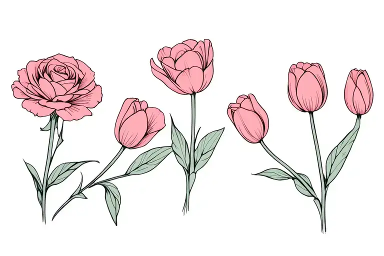 Tulips Rose Carnations