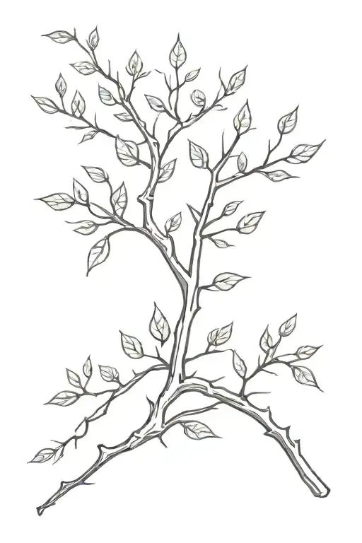 Tree Branch With Leaves Filled With Gps Coordinates