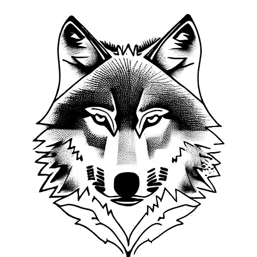 Wolf With 2 Halves Each Half Is A Different Style