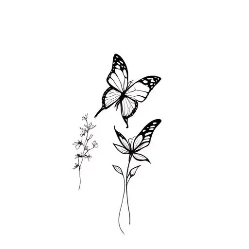 Birth Month Flowers And Butterfly