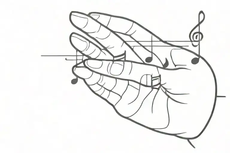 Gods Hand Holding Human With Music Notes