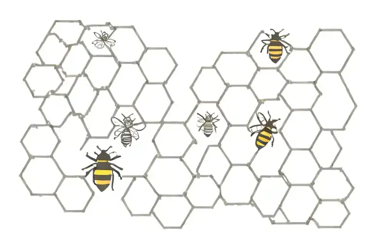 Small Dainty Bees Honeycomb The