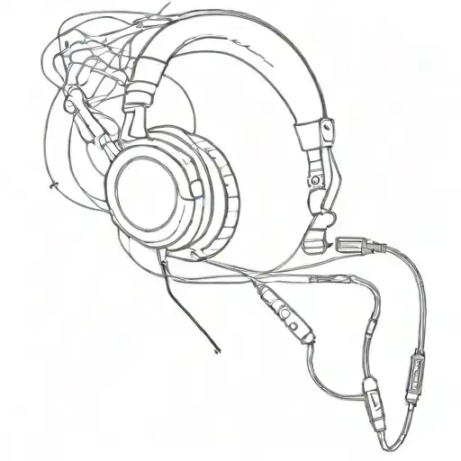 Pc Headset And Music Headset With Their Wires Connected
