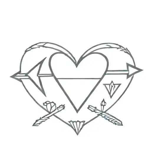Hds Letters Simple Inside Arrow Heart