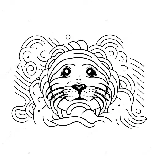 Sea Lion Sitting Up On A Rock