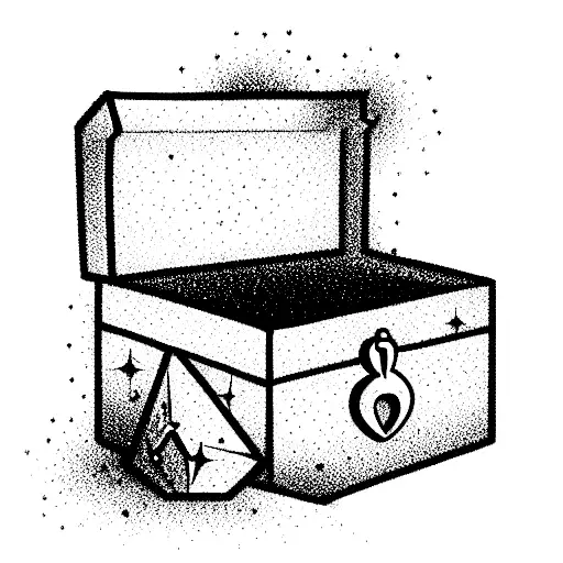 A Open Treasure Chest With Diamonds Sparkles With Space For Names Inside