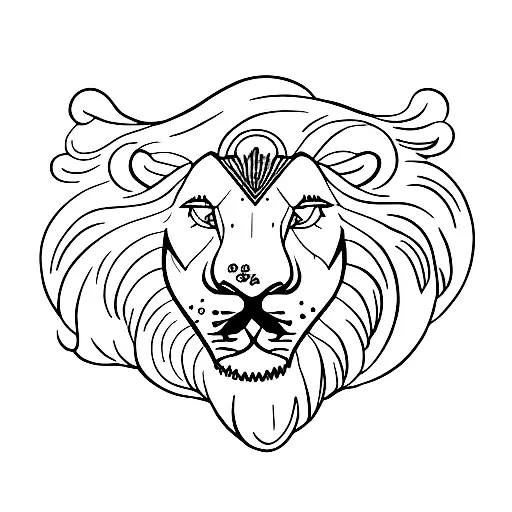 White Whale And Lion Zodial Sign