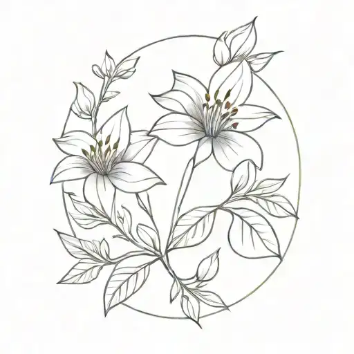 Lilys And Leaves Sunset