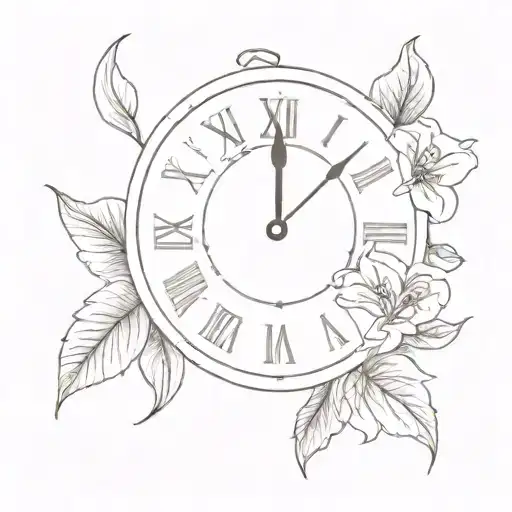 Flowers Covering A Clock