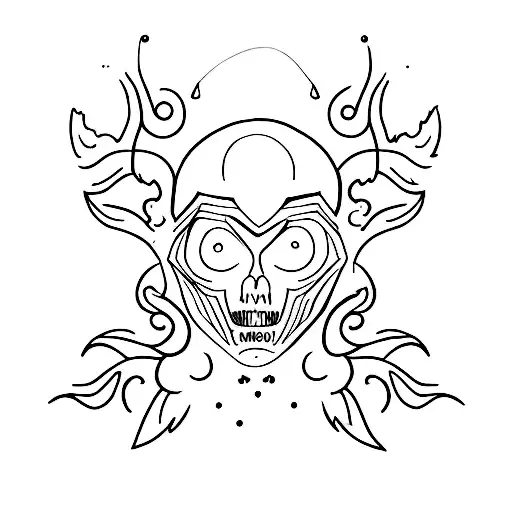 Simple Line Upside Down Ghost