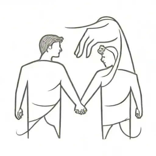 Mother Son Father Son Holding Hands