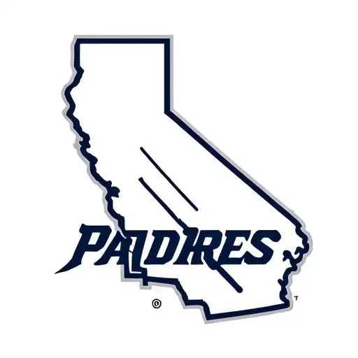 San Diego Padres Friar Logo With California State Outline Behind