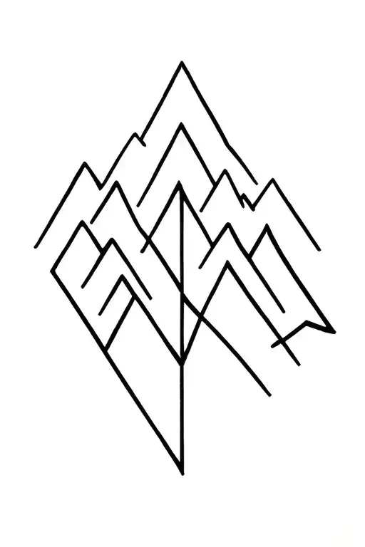 Mountains Incorporating Unclosed Delta Symbol Intertwined
