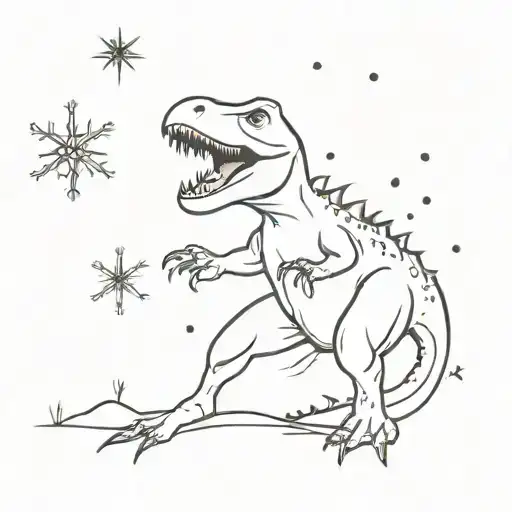 A Black T-rex Who Chockes Out A Snow Flake