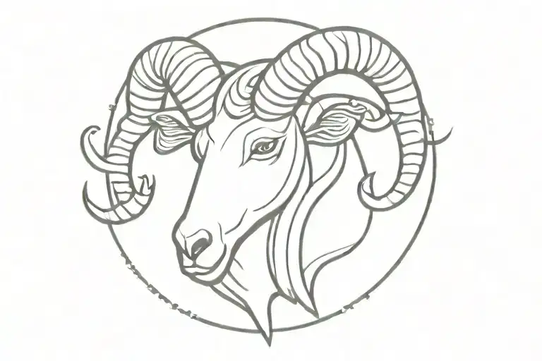 Capricorn Zodiac Sign Ram Head