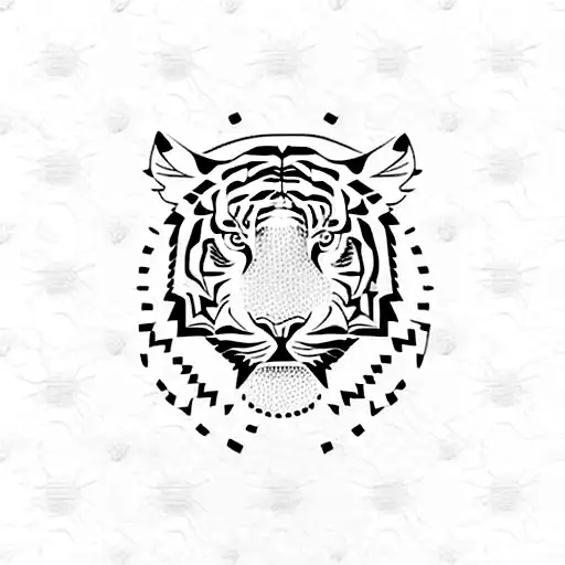 Create A Minimalist Tattoo Of A Football With The Pattern Of Tiger Stripes