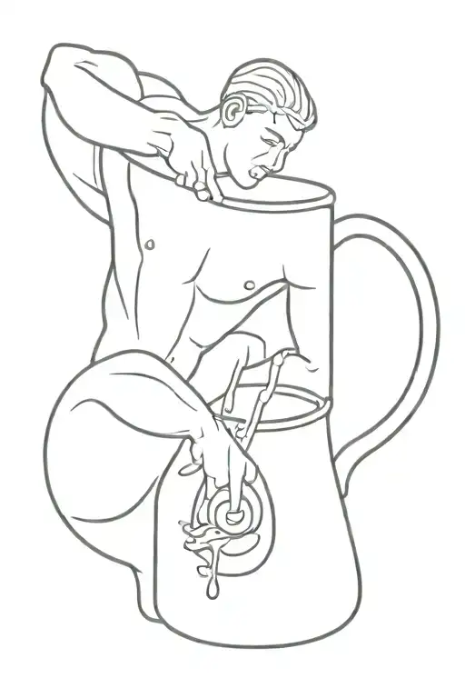 Aquarius Male Pouring Water Out Of The Jug