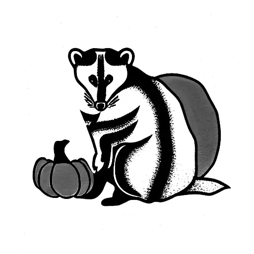 Badger On Pumpkin
