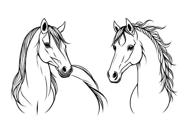 3 Horse Related Icons In A Line