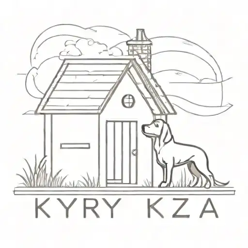 The Inscription Kyrza On The Background Of A Dog House
