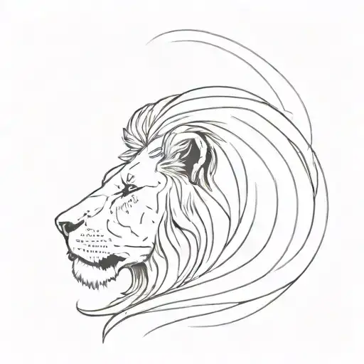 A Lion That Its Mane Is A Giant Flowing River