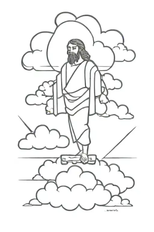The Name Jesus With Clouds In The Background
