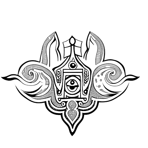 Hamsa Symbol With A Realistic Eye In Its Middle