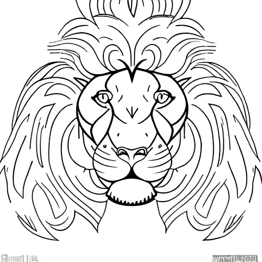 A Minimalist Tattoo Of A Lion Lifting Weights In The Gym