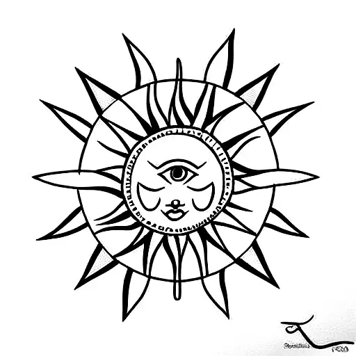 Sun Moon Star And Butterflies