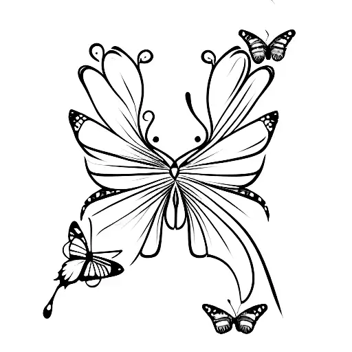 Cute Swallow Bird With Butterfly