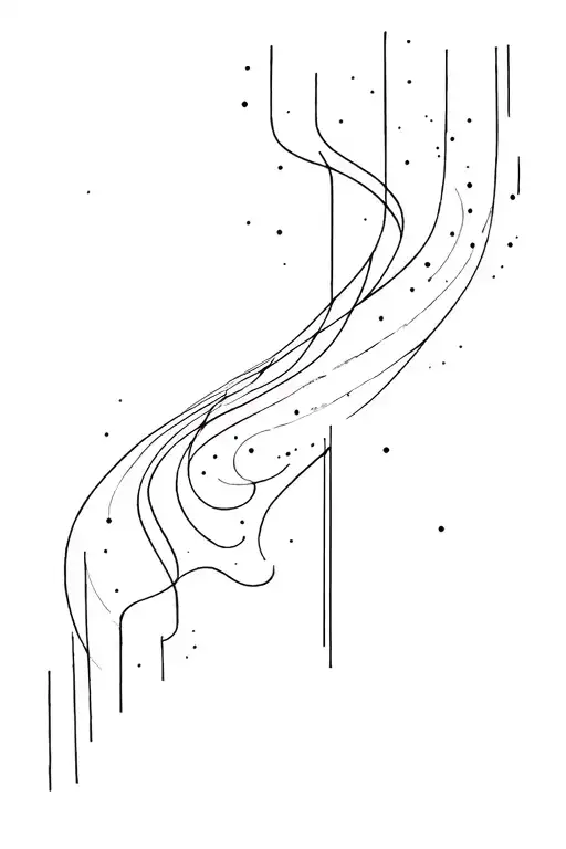 Galaxy And Lines Going Down Arm Sleeve