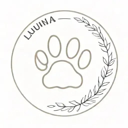 Dog Paw Print With Name Luna