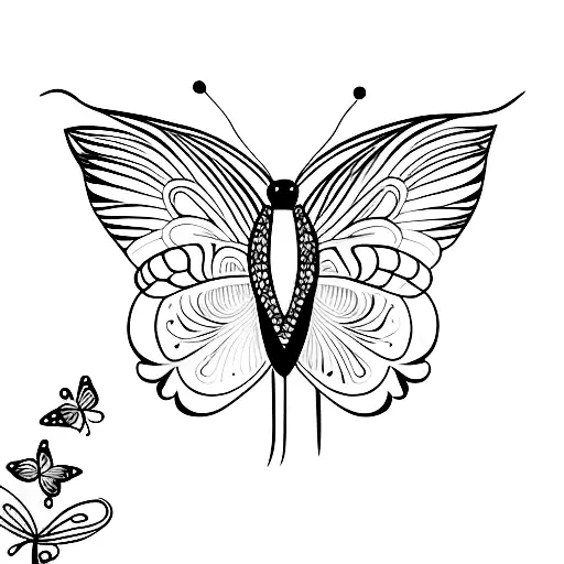 Cute Swallow Bird With Butterfly