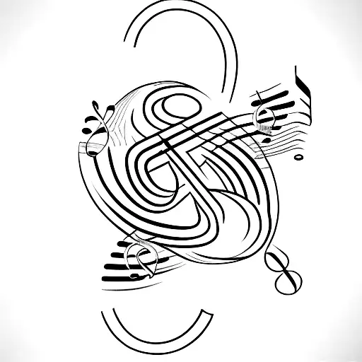 A Minimalist Tattoo Of A Music Note Intertwined With A Hiking Trail