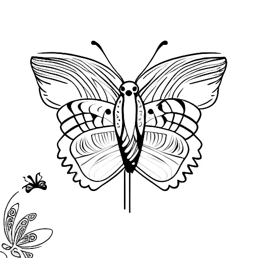 Cute Swallow Bird With Butterfly