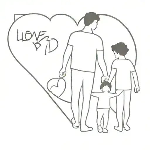 Love Dad & Children Boy