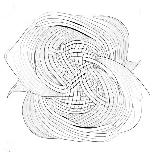 Line Art Of Dolphin Interwined With Infinity Symbol
