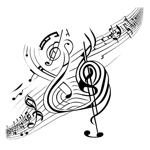 Music Stave In Treble Clef With The Notes A B B A But The First B Is Backwards