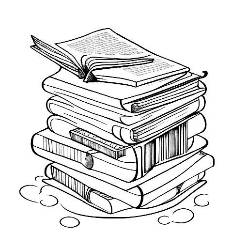 Pile Of 5 Books Top Book Is Open All The Pages Fly Away From It